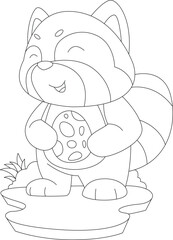 Red Panda Easter Easter egg Animal Vector Graphic Art Illustration