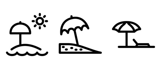 beach icon or logo isolated sign symbol vector illustration - high quality black style vector icons