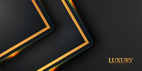 Abstact luxury black and gold banner background