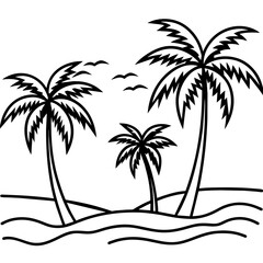      beautiful seaside view with some coconut palm.
