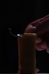 candle made of natural wax witch