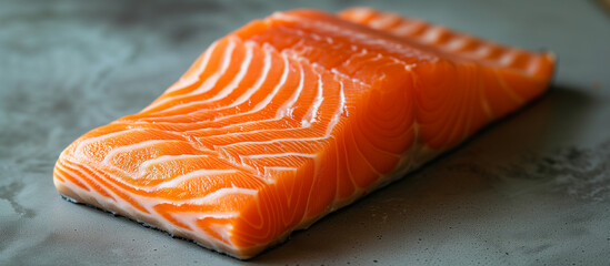 Fresh raw salmon fish fillet steak. Healthy fats, mediterranean diet. Food and health theme.
- 780394266