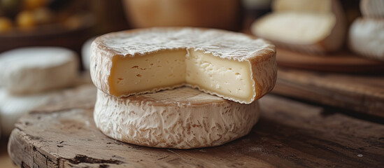 Brie, camembert cheese head sliced close up. French food, appetizer, snack.
- 780394277