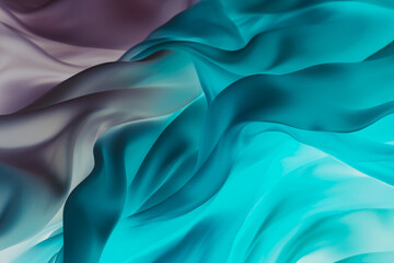 toned random stirring of textile cloth in water with teal and jade green and grey colours