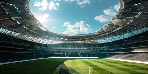 Football field, Olympic field under the sunshine, competition field