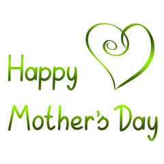 Green Mother's Day heart isolated. - 780395229