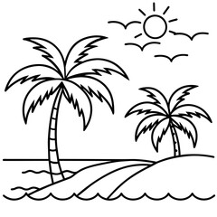      beautiful seaside view with some coconut palm.
