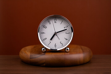 Time hand shows standing time. High quality studio photo of a clock. The concept of time and the...