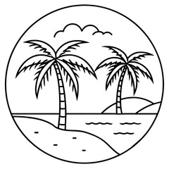      beautiful seaside view with some coconut palm.
