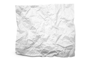 White crumpled paper isolated on white background