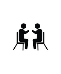people sitting on chair icon, vector best flat icon.