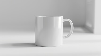 Obraz premium a white mug style mockup in a cozy kitchen setting, featuring steam rising from freshly brewed coffee.