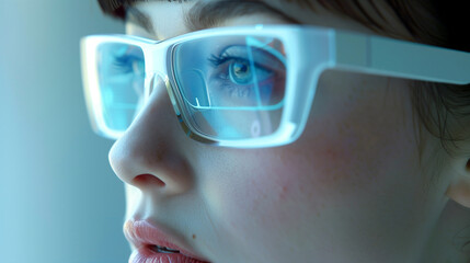 Futuristic Augmented Reality Glasses, Technology and Innovation Concept