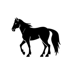 Simple horse isolated black flat icon.