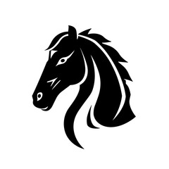 Simple horse isolated black flat icon.