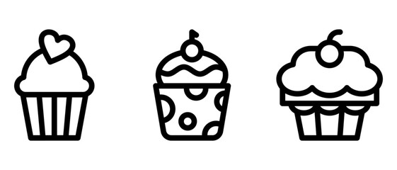 cupcake icon or logo isolated sign symbol vector illustration - high quality black style vector icons