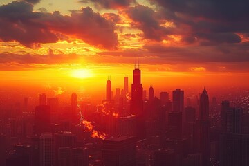 Twilight Majesty: Chicago's Skyline Aglow