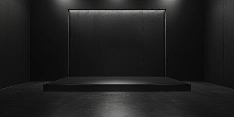  Dark grey black background with a spotlight , empty space for product display or advertising, empty black room studio, black podium