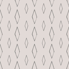 Argyle pattern from brush strokes. Vector diamond background. Seamless ornament - 780407408