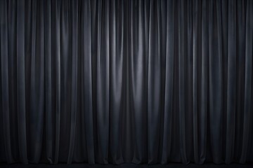 Solid black curtain backdrop AI-generated. - obrazy, fototapety, plakaty