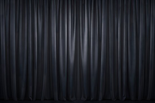 Solid black curtain backdrop AI-generated.