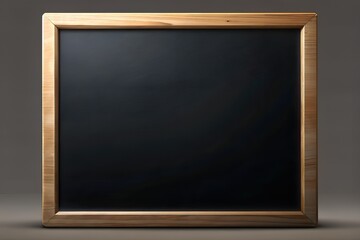 Black empty board with a wooden frame, AI-generated.