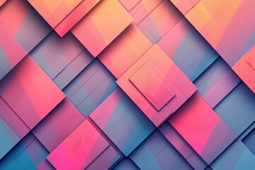Fototapeta premium Geometric shapes in deep gradient hues that blend seamlessly, showcasing dark flat colors and low contrast.