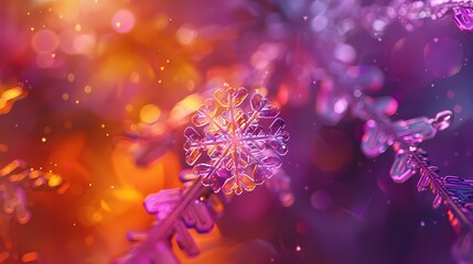 Digital winter tranquility with a snowflake poster background