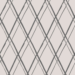 Argyle pattern from brush strokes. Vector diamond background. Seamless ornament - 780409025