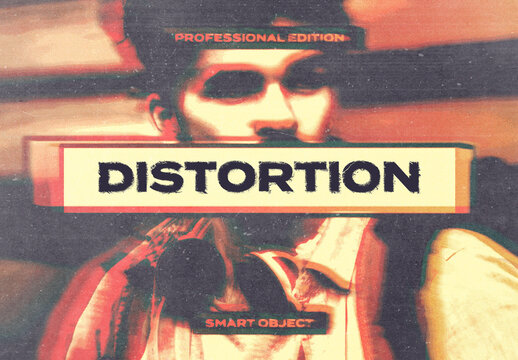 Distort Disrupted Gradient Distortion Photo Effect Paper Texture Template Mockup Overlay Style
