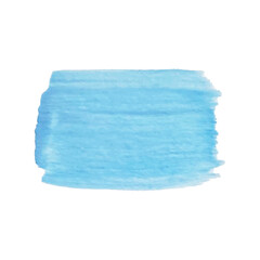 Acrylic blue brush stroke hand drawing, isolated on white background.
