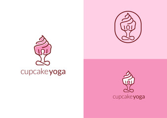 cupcake yoga logo design concept