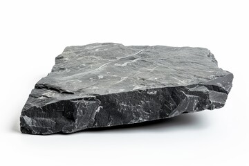 An AI generated image of a stone rock on a white background isolated.	