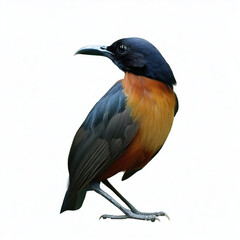 Obraz premium Beautiful colored bird with white background. with Generative AI technology 