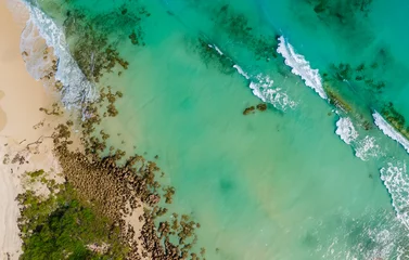 Foto op Canvas Karibischer Strand Vogelperspektive © pixelschoen