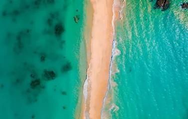 Zelfklevend Fotobehang Karibischer Strand Vogelperspektive © pixelschoen