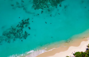 Deurstickers Karibischer Strand Vogelperspektive © pixelschoen