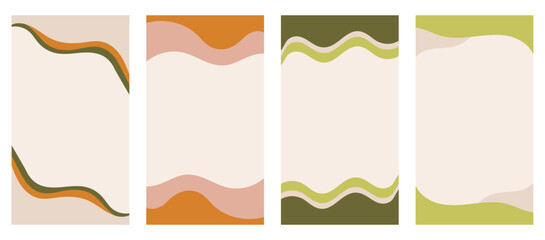 Obraz premium Set of different shapes for headers and footers in vertical stories, promo site. Decorative border separator enhancing creative design in a straightforward vector flat style. 