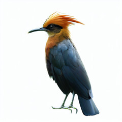 Beautiful colored bird with white background. with Generative AI technology	
