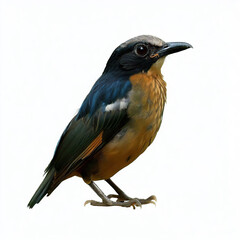 Obraz premium Beautiful colored bird with white background. with Generative AI technology 