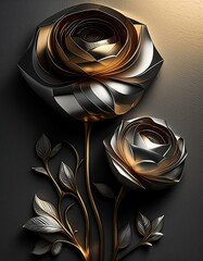 3d metal flower
