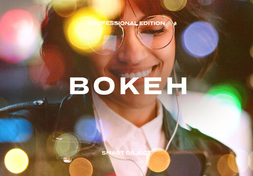 Bokeh Light Leak Film Frame Retro Photo Effect Paper Texture Template Mockup Overlay Style
