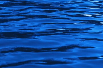 Blue water texture with ripples on the surface