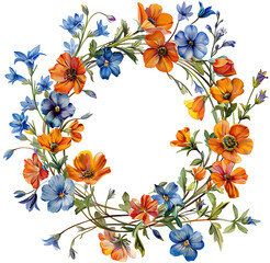 Mini watercolor flower wreath