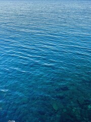 Clear blue sea water surface