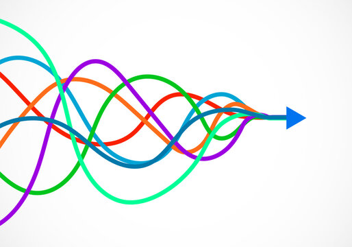 Colorful arrow direction. Vector background