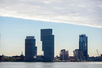Fototapeta premium Beautiful shot of 2 modern residential towers in New York city
