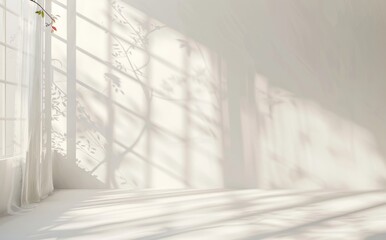 Obraz premium Time background of white room window