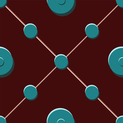 Vector chocolate seamless pattern background: Big Dotted Lattice.