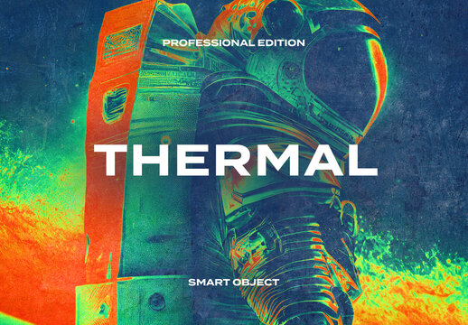 Thermal Gradient Photo Effect Paper Texture Template Mockup Overlay Style